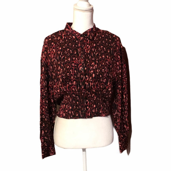 ⭐️Zara Animal Print Button Down Crop Top - Picture 2 of 7